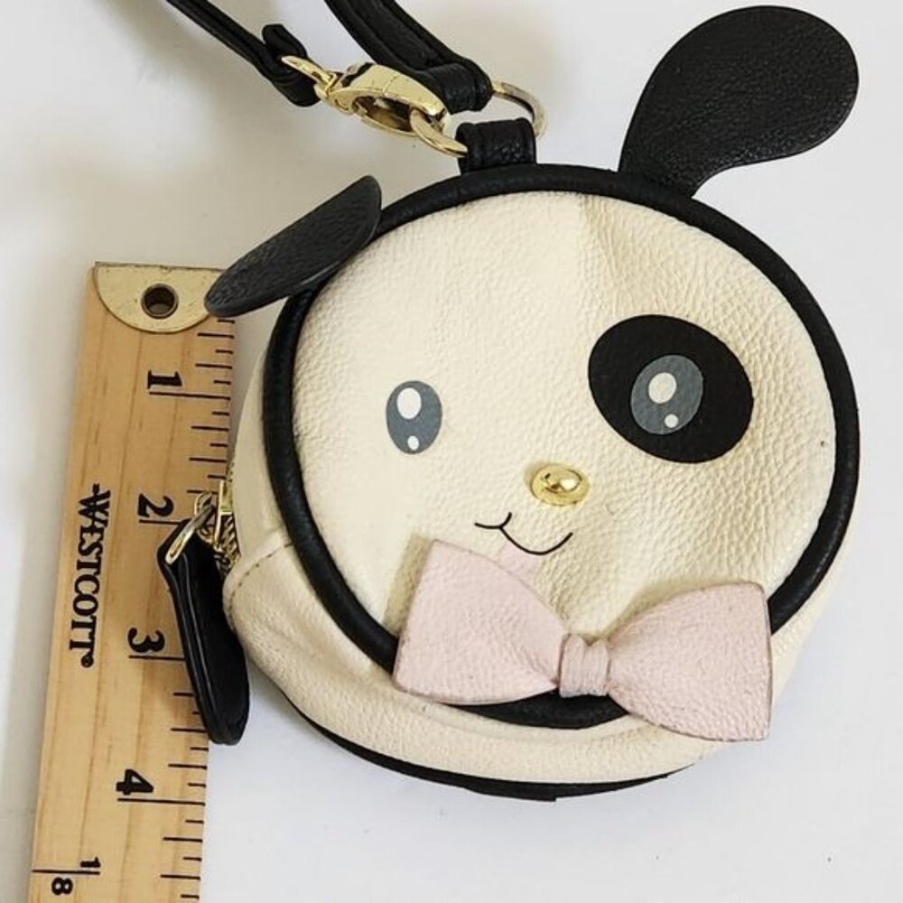 Betsey Johnson Coin Purse Wristlet/Wallet Black/White Puppy Face - Picture 7 of 8